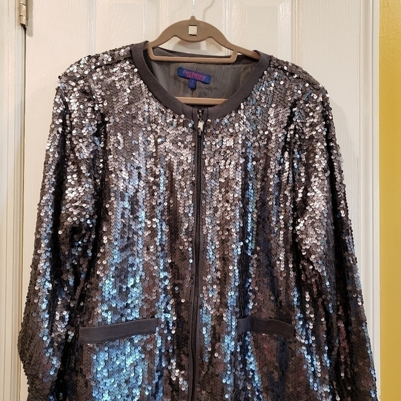 𝅺twiggy London 1X Gray sequence jacket - Picture 2 of 15
